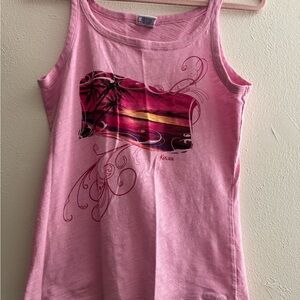 Billabong Pink Graphic Tank Top
